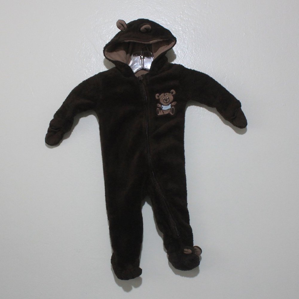 Lupilu Double Lined Plush Bodysuit Hoodie with Ears Warm Pajamas